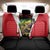 Bass Fishing Personalized Back Car Seat Cover Bold Red and Black Lightning Pattern and Honeycomb Background - Wonder Print Shop