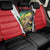 Bass Fishing Personalized Back Car Seat Cover Bold Red and Black Lightning Pattern and Honeycomb Background - Wonder Print Shop