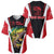 Bass Fishing Personalized Baseball Jersey Bold Red and Black Lightning Pattern and Honeycomb Background - Wonder Print Shop