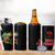 Bass Fishing Personalized 4 in 1 Can Cooler Tumbler Bold Red and Black Lightning Pattern and Honeycomb Background - Wonder Print Shop