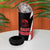 Bass Fishing Personalized 4 in 1 Can Cooler Tumbler Bold Red and Black Lightning Pattern and Honeycomb Background - Wonder Print Shop