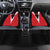 Bass Fishing Personalized Car Mats Bold Red and Black Lightning Pattern and Honeycomb Background - Wonder Print Shop