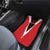 Bass Fishing Personalized Car Mats Bold Red and Black Lightning Pattern and Honeycomb Background - Wonder Print Shop