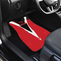 Bass Fishing Personalized Car Mats Bold Red and Black Lightning Pattern and Honeycomb Background - Wonder Print Shop