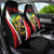Bass Fishing Personalized Car Seat Cover Bold Red and Black Lightning Pattern and Honeycomb Background - Wonder Print Shop
