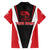 Bass Fishing Personalized Family Matching Off The Shoulder Long Sleeve Dress and Hawaiian Shirt Bold Red and Black Lightning Pattern and Honeycomb Background - Wonder Print Shop