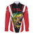 Bass Fishing Personalized Family Matching Puletasi and Hawaiian Shirt Bold Red and Black Lightning Pattern and Honeycomb Background - Wonder Print Shop