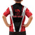 Bass Fishing Personalized Family Matching Short Sleeve Bodycon Dress and Hawaiian Shirt Bold Red and Black Lightning Pattern and Honeycomb Background - Wonder Print Shop