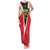 Bass Fishing Personalized Family Matching Tank Maxi Dress and Hawaiian Shirt Bold Red and Black Lightning Pattern and Honeycomb Background - Wonder Print Shop