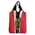 Bass Fishing Personalized Grocery Bag Bold Red and Black Lightning Pattern and Honeycomb Background - Wonder Print Shop