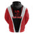 Bass Fishing Personalized Hoodie Bold Red and Black Lightning Pattern and Honeycomb Background - Wonder Print Shop