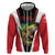 Bass Fishing Personalized Hoodie Bold Red and Black Lightning Pattern and Honeycomb Background - Wonder Print Shop
