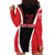 Bass Fishing Personalized Hoodie Dress Bold Red and Black Lightning Pattern and Honeycomb Background - Wonder Print Shop