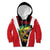 Bass Fishing Personalized Kid Hoodie Bold Red and Black Lightning Pattern and Honeycomb Background - Wonder Print Shop