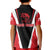 Bass Fishing Personalized Kid Polo Shirt Bold Red and Black Lightning Pattern and Honeycomb Background - Wonder Print Shop