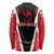 Bass Fishing Personalized Long Sleeve Shirt Bold Red and Black Lightning Pattern and Honeycomb Background - Wonder Print Shop