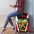 Bass Fishing Personalized Luggage Cover Bold Red and Black Lightning Pattern and Honeycomb Background - Wonder Print Shop