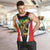 Bass Fishing Personalized Men Tank Top Bold Red and Black Lightning Pattern and Honeycomb Background - Wonder Print Shop