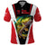 Bass Fishing Personalized Polo Shirt Bold Red and Black Lightning Pattern and Honeycomb Background - Wonder Print Shop