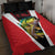 Bass Fishing Personalized Quilt Bed Set Bold Red and Black Lightning Pattern and Honeycomb Background - Wonder Print Shop