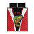 Bass Fishing Personalized Quilt Bed Set Bold Red and Black Lightning Pattern and Honeycomb Background - Wonder Print Shop