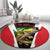 Bass Fishing Personalized Round Carpet Bold Red and Black Lightning Pattern and Honeycomb Background - Wonder Print Shop