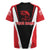 Bass Fishing Personalized Rugby Jersey Bold Red and Black Lightning Pattern and Honeycomb Background - Wonder Print Shop