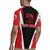 Bass Fishing Personalized Rugby Jersey Bold Red and Black Lightning Pattern and Honeycomb Background - Wonder Print Shop