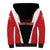 Bass Fishing Personalized Sherpa Hoodie Bold Red and Black Lightning Pattern and Honeycomb Background - Wonder Print Shop