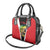 Bass Fishing Personalized Shoulder Handbag Bold Red and Black Lightning Pattern and Honeycomb Background - Wonder Print Shop