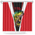 Bass Fishing Personalized Shower Curtain Bold Red and Black Lightning Pattern and Honeycomb Background - Wonder Print Shop