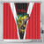 Bass Fishing Personalized Shower Curtain Bold Red and Black Lightning Pattern and Honeycomb Background - Wonder Print Shop