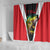 Bass Fishing Personalized Shower Curtain Bold Red and Black Lightning Pattern and Honeycomb Background - Wonder Print Shop