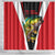 Bass Fishing Personalized Shower Curtain Bold Red and Black Lightning Pattern and Honeycomb Background - Wonder Print Shop