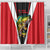 Bass Fishing Personalized Shower Curtain Bold Red and Black Lightning Pattern and Honeycomb Background - Wonder Print Shop