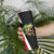Bass Fishing Personalized Skinny Tumbler Bold Red and Black Lightning Pattern and Honeycomb Background - Wonder Print Shop