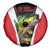 Bass Fishing Personalized Spare Tire Cover Bold Red and Black Lightning Pattern and Honeycomb Background - Wonder Print Shop