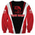 Bass Fishing Personalized Sweatshirt Bold Red and Black Lightning Pattern and Honeycomb Background - Wonder Print Shop