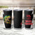 Bass Fishing Personalized Tumbler Cup Bold Red and Black Lightning Pattern and Honeycomb Background - Wonder Print Shop