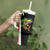 Bass Fishing Personalized Tumbler With Handle Bold Red and Black Lightning Pattern and Honeycomb Background - Wonder Print Shop