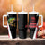Bass Fishing Personalized Tumbler With Handle Bold Red and Black Lightning Pattern and Honeycomb Background - Wonder Print Shop