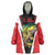 Bass Fishing Personalized Wearable Blanket Hoodie Bold Red and Black Lightning Pattern and Honeycomb Background - Wonder Print Shop