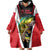 Bass Fishing Personalized Wearable Blanket Hoodie Bold Red and Black Lightning Pattern and Honeycomb Background - Wonder Print Shop