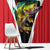 Bass Fishing Personalized Window Curtain Bold Red and Black Lightning Pattern and Honeycomb Background - Wonder Print Shop