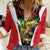 Bass Fishing Personalized Women Casual Shirt Bold Red and Black Lightning Pattern and Honeycomb Background - Wonder Print Shop