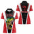 Bass Fishing Personalized Women Polo Shirt Bold Red and Black Lightning Pattern and Honeycomb Background - Wonder Print Shop