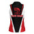 Bass Fishing Personalized Women Sleeveless Polo Shirt Bold Red and Black Lightning Pattern and Honeycomb Background - Wonder Print Shop