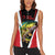 Bass Fishing Personalized Women Sleeveless Polo Shirt Bold Red and Black Lightning Pattern and Honeycomb Background - Wonder Print Shop