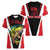 Bass Fishing Personalized Women V-Neck T-Shirt Bold Red and Black Lightning Pattern and Honeycomb Background - Wonder Print Shop