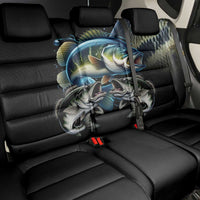 Largemouth Bass Fishing Scale Customize Name Back Car Seat Cover Aggressive Bass Scaled Texture and Black Sporty - Wonder Print Shop